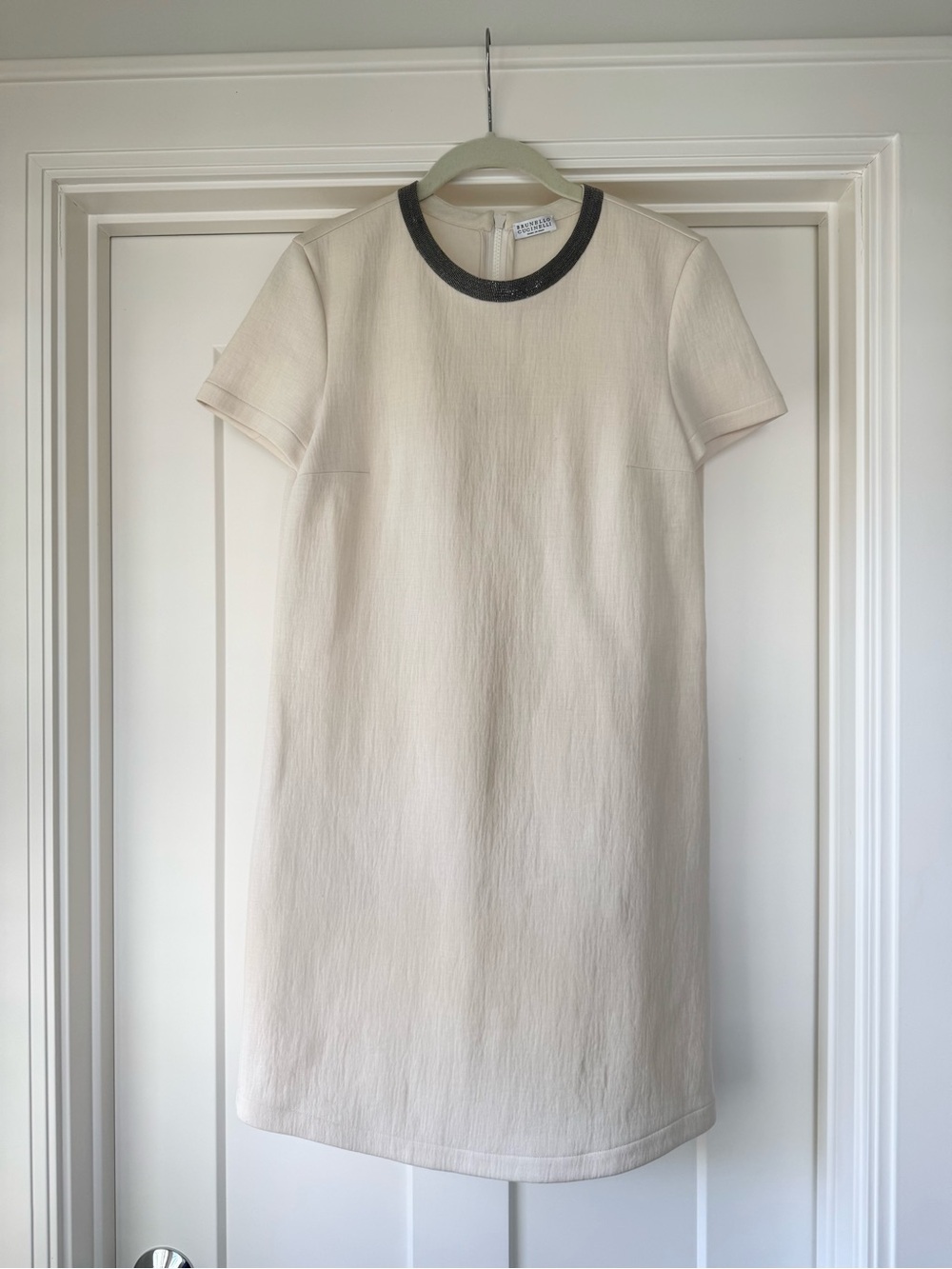 Brunello Cucinelli Cream Dress with Beautiful Monili Collar